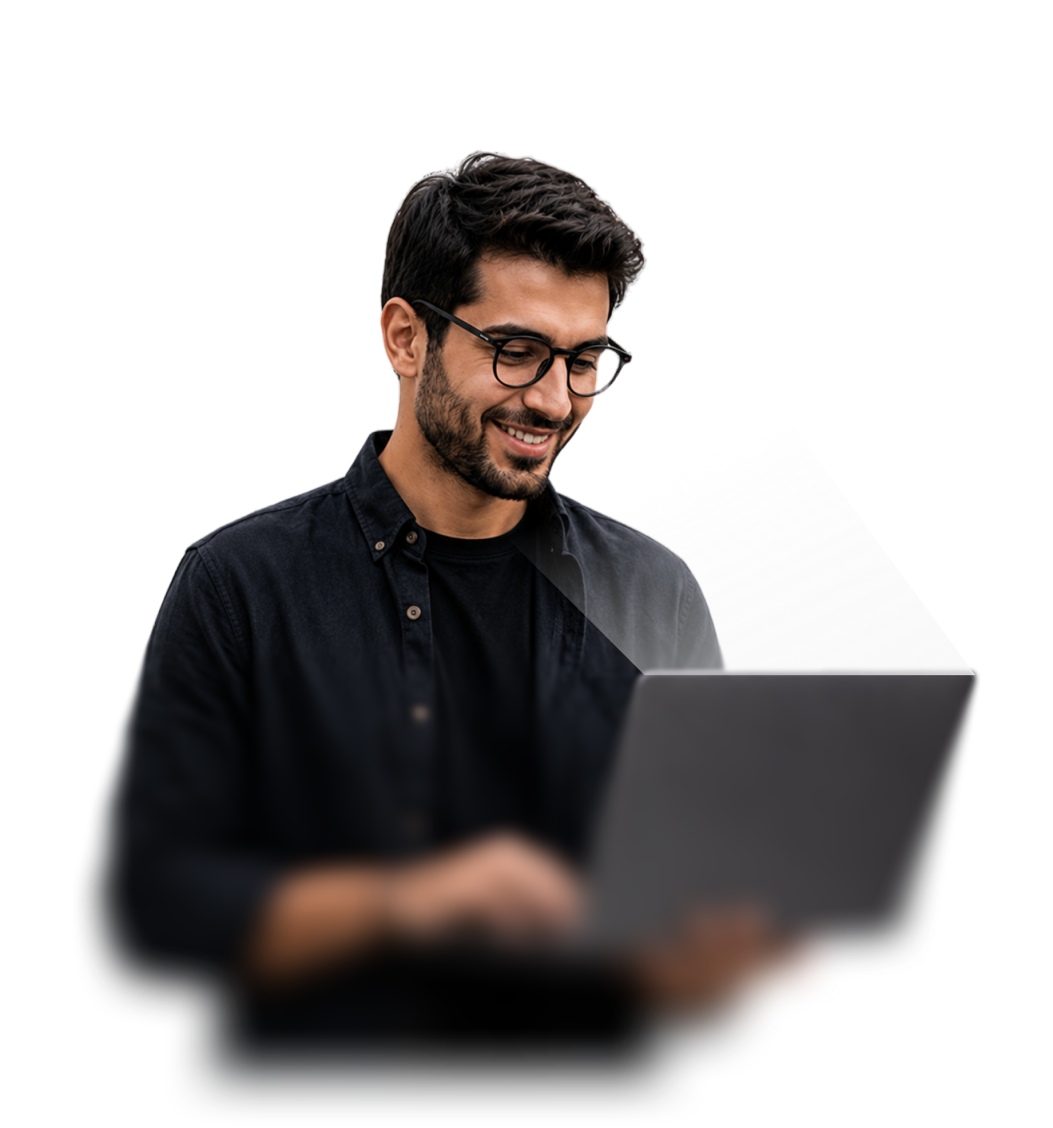 کاربر دیپن با لپ‌تاپ